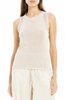 MAX STUDIO Pointelle Stitch Crocheted Tank