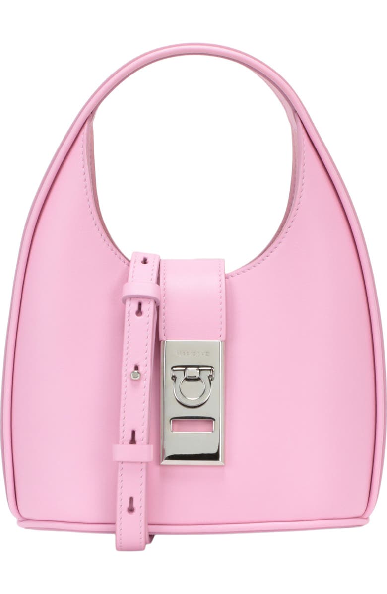 FERRAGAMO Gancio Leather Shoulder Bag, Main, color,