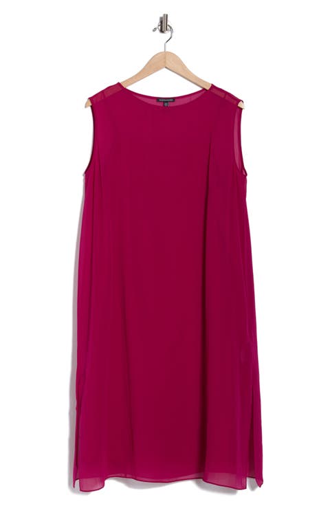 Bateau Neck Silk Dress