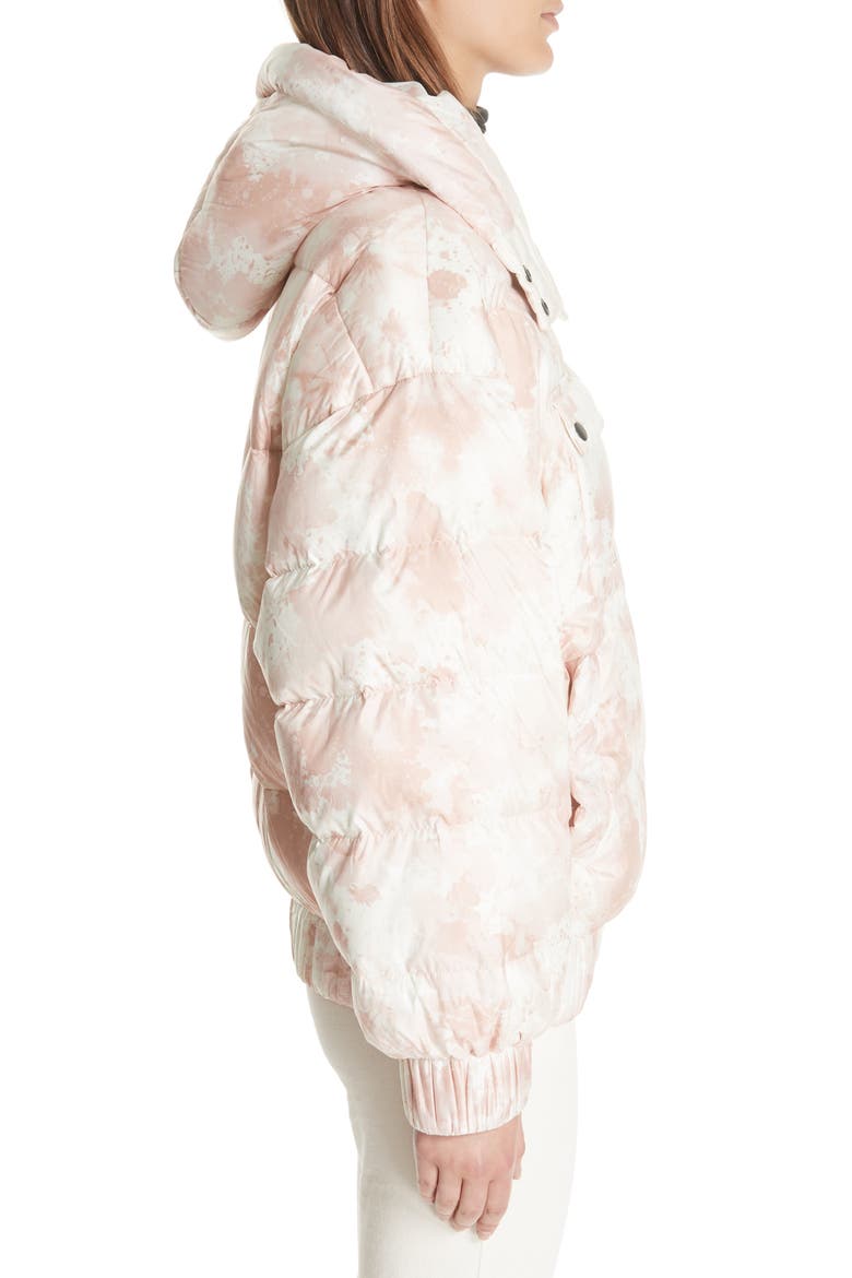 Tie Dye Down Puffer Jacket, Alternate, color, CHALK/ LUNAR