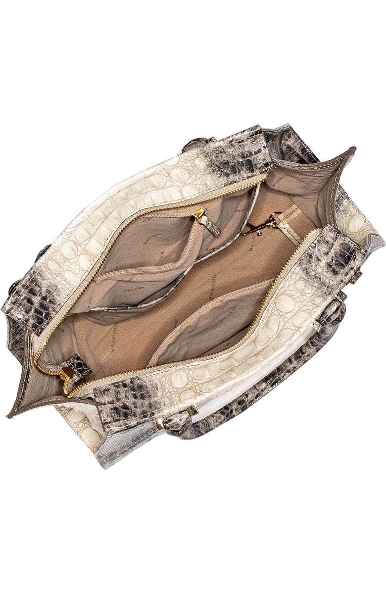 Brahmin 'Priscilla' Croc Embossed Leather Satchel, Alternate, color,