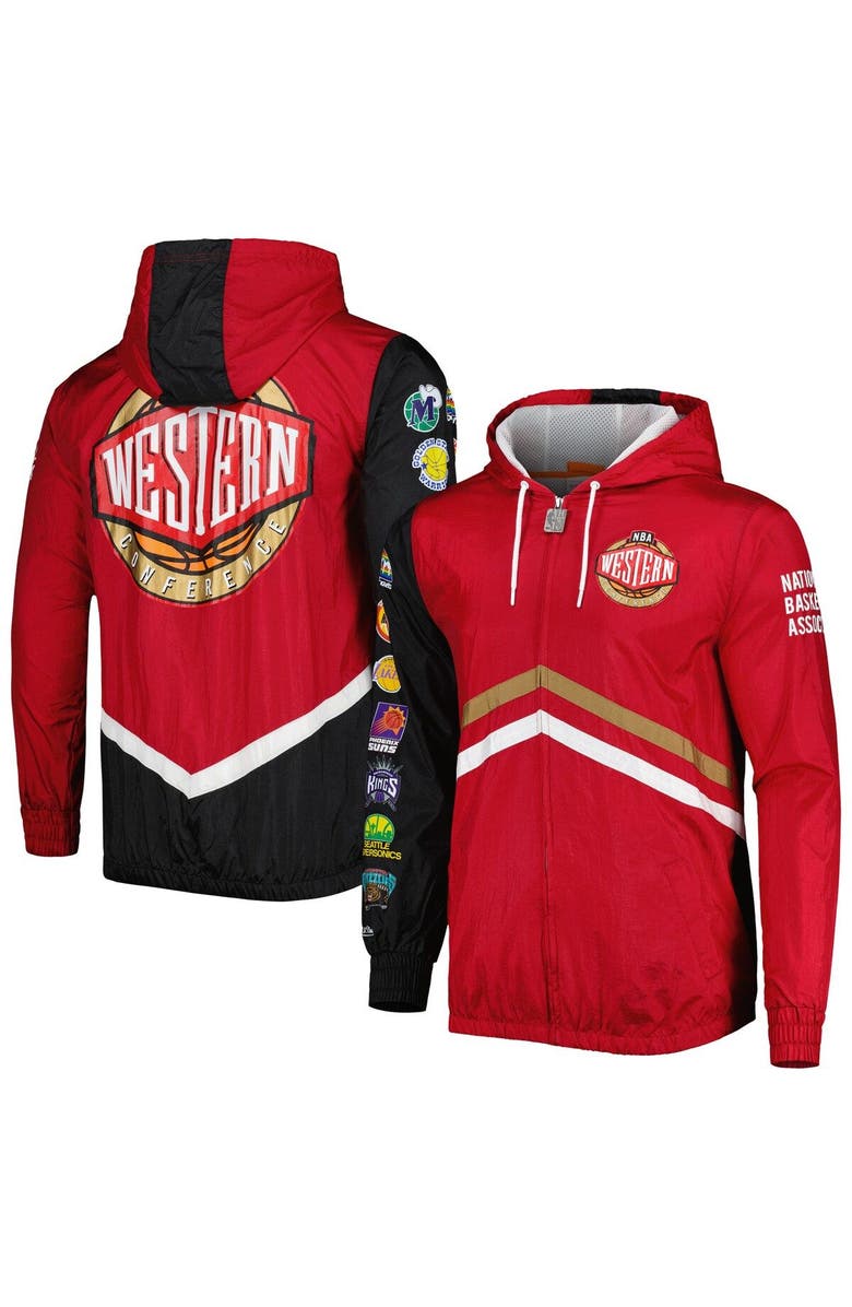 Mitchell & Ness Men's Mitchell & Ness Red Western Conference Undeniable Full-Zip Windbreaker Jacket, Alternate, color, 