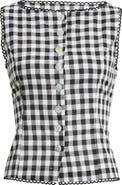 A.REN Maelle Gingham Button-Up Top