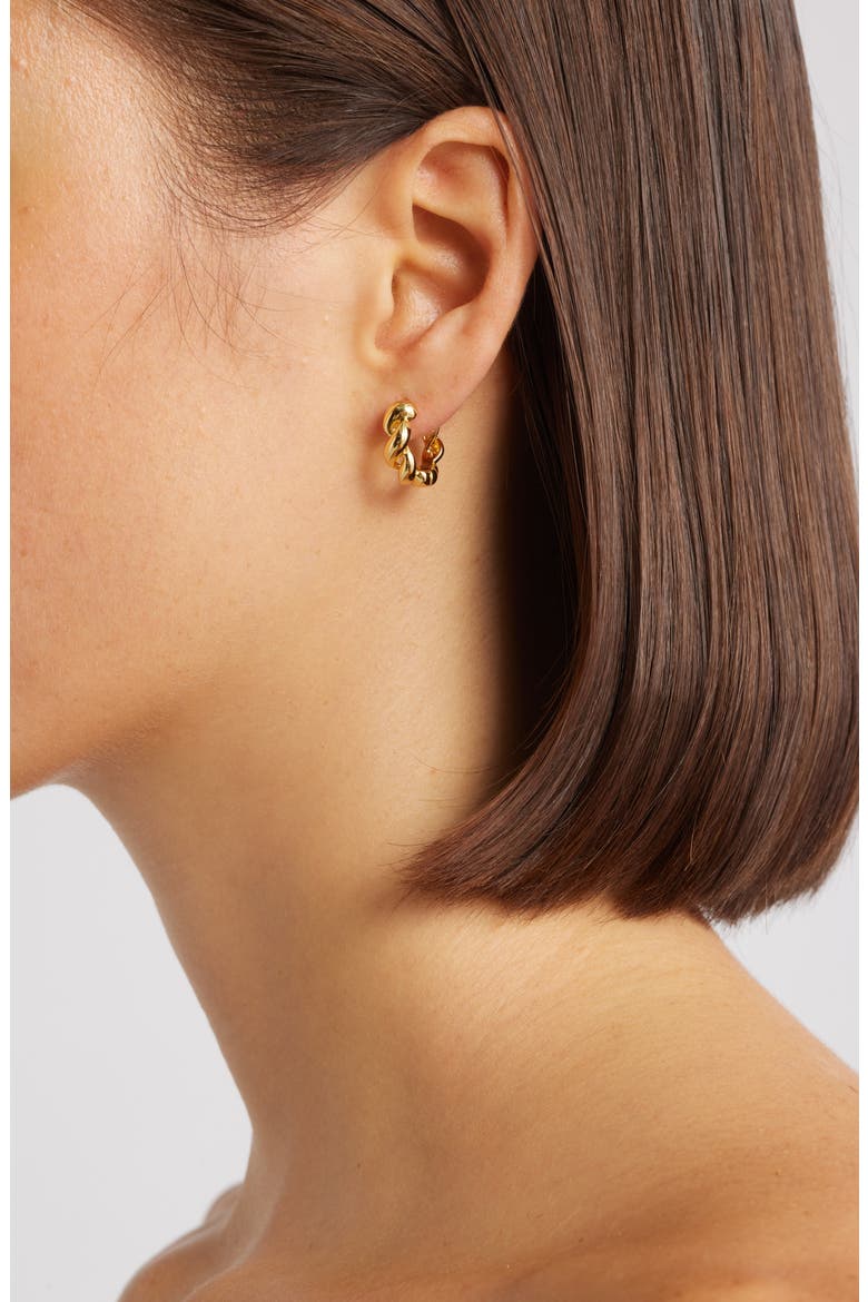 Tessa Twist Hoop Earrings, Alternate, color, GOLD