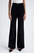 Veronica Beard Taylor Velvet High Waist Wide Leg Jeans
