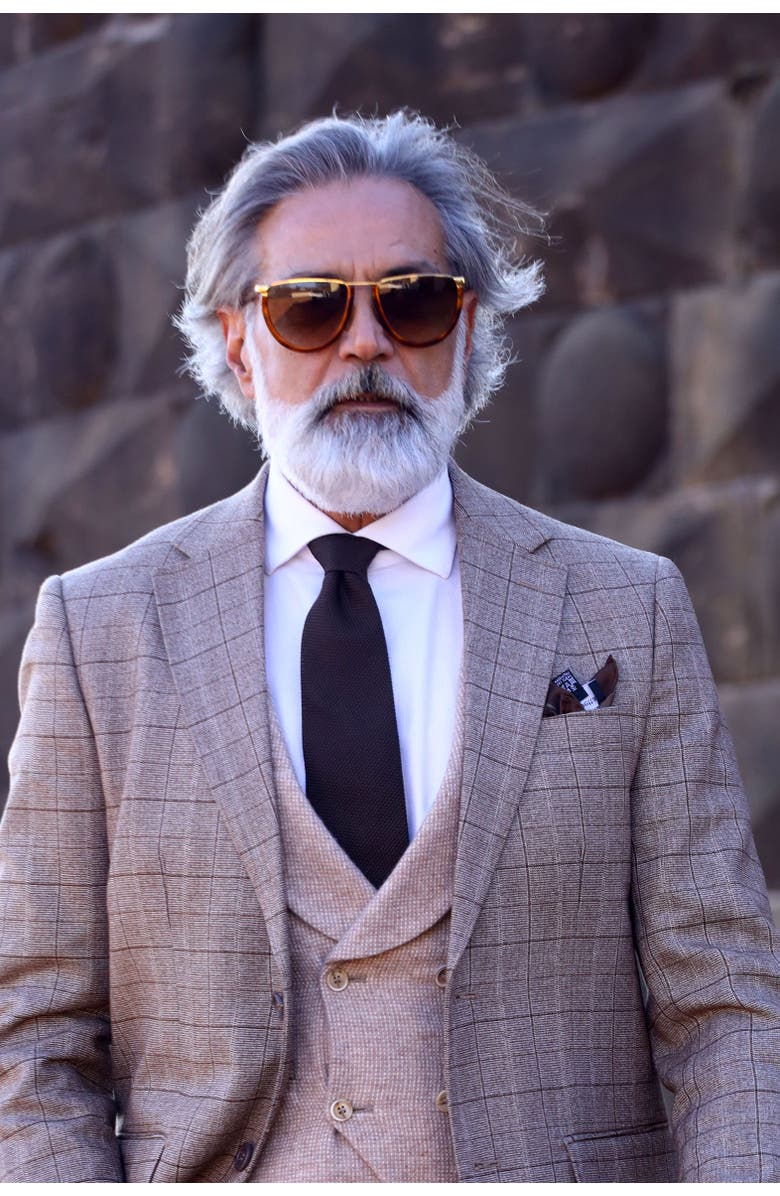 Elizabetta Nero - Extra Long Silk Grenadine Tie for Men, Alternate, color, Black