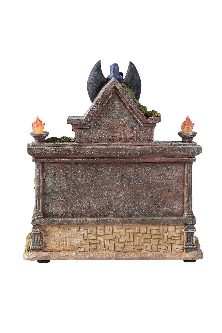 9.75"H Lighted Resin Halloween Haunted House Village, Alternate, color, Black