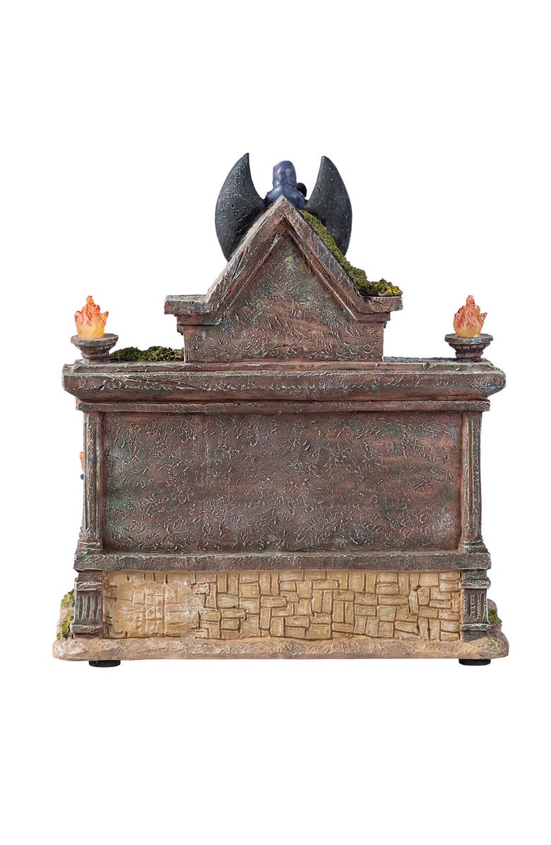 Glitzhome 9.75"H Lighted Resin Halloween Haunted House Village, Alternate, color, Black