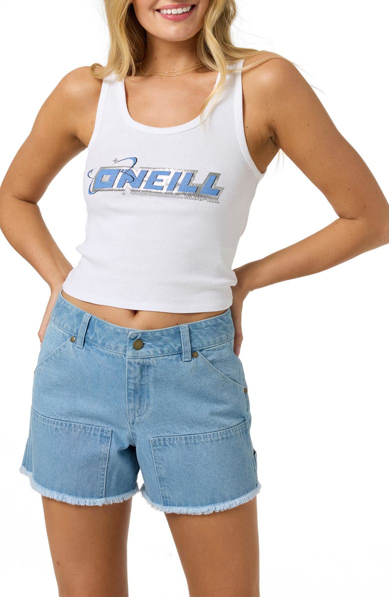 O'Neill OG Harlyn Fray Denim Shorts, Alternate, color, Indigo