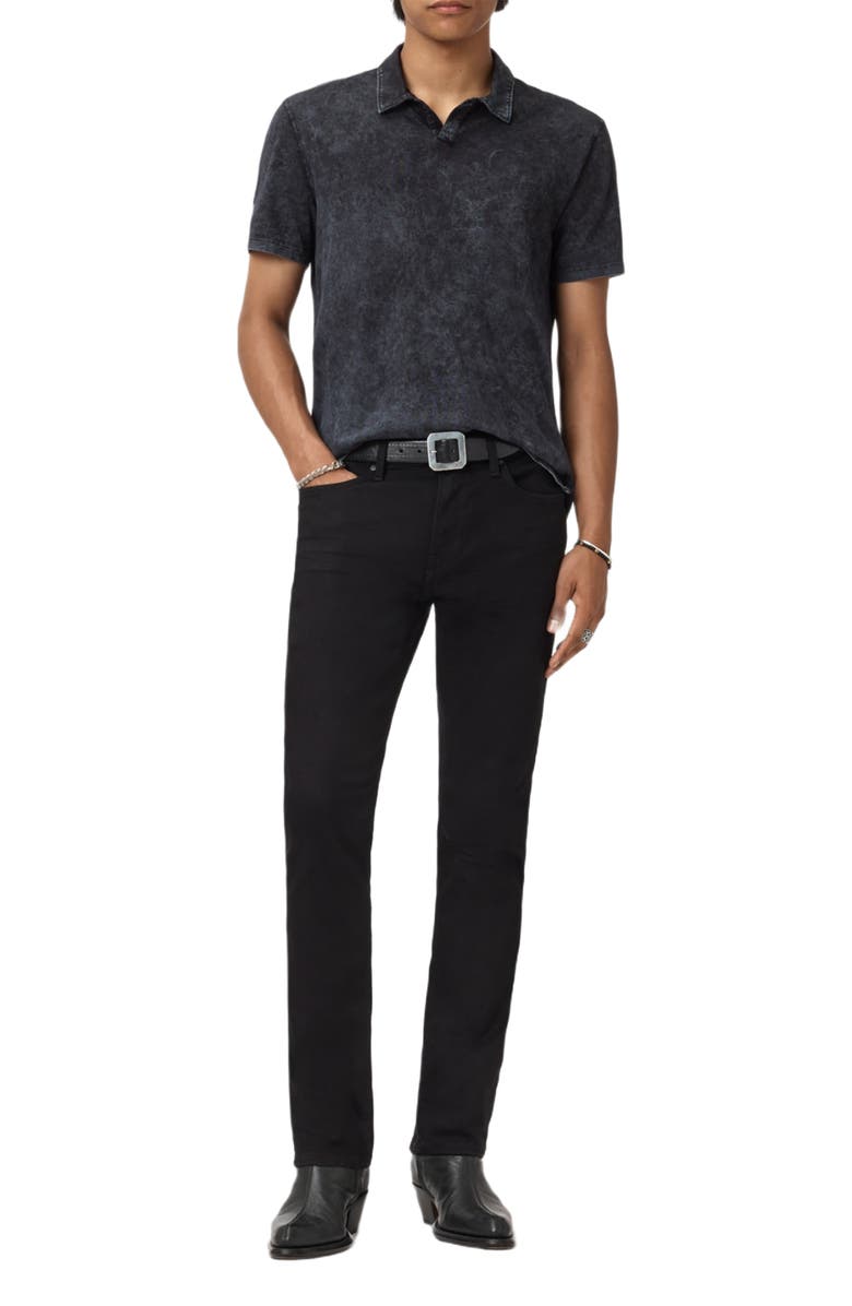 John Varvatos Carsten Johnny Collar Polo, Alternate, color, Titanium Blue