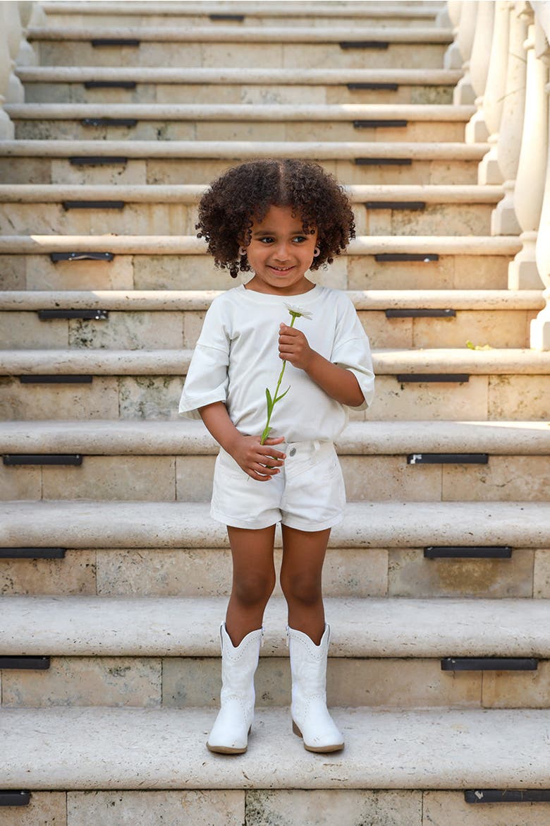 Organic Cotton Denim Short, Alternate, color, Off White