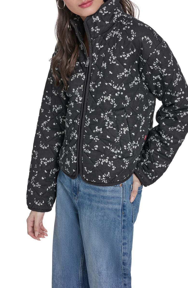 Levi's Quilted Cotton Jacket, Alternate, color, Black W. White Floral