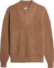 Schott NYC Wool Blend Military Henley Sweater