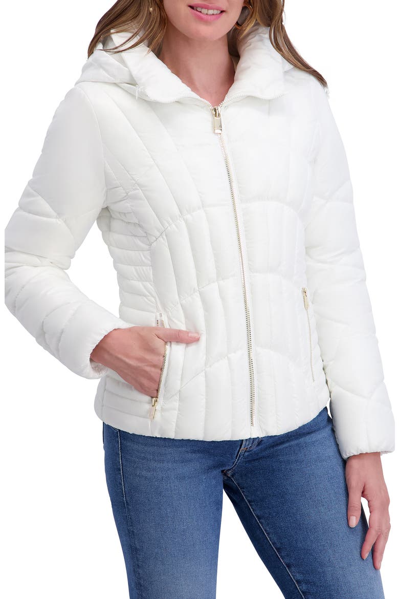 Hooded Puffer Jacket, Main, color, IVORY