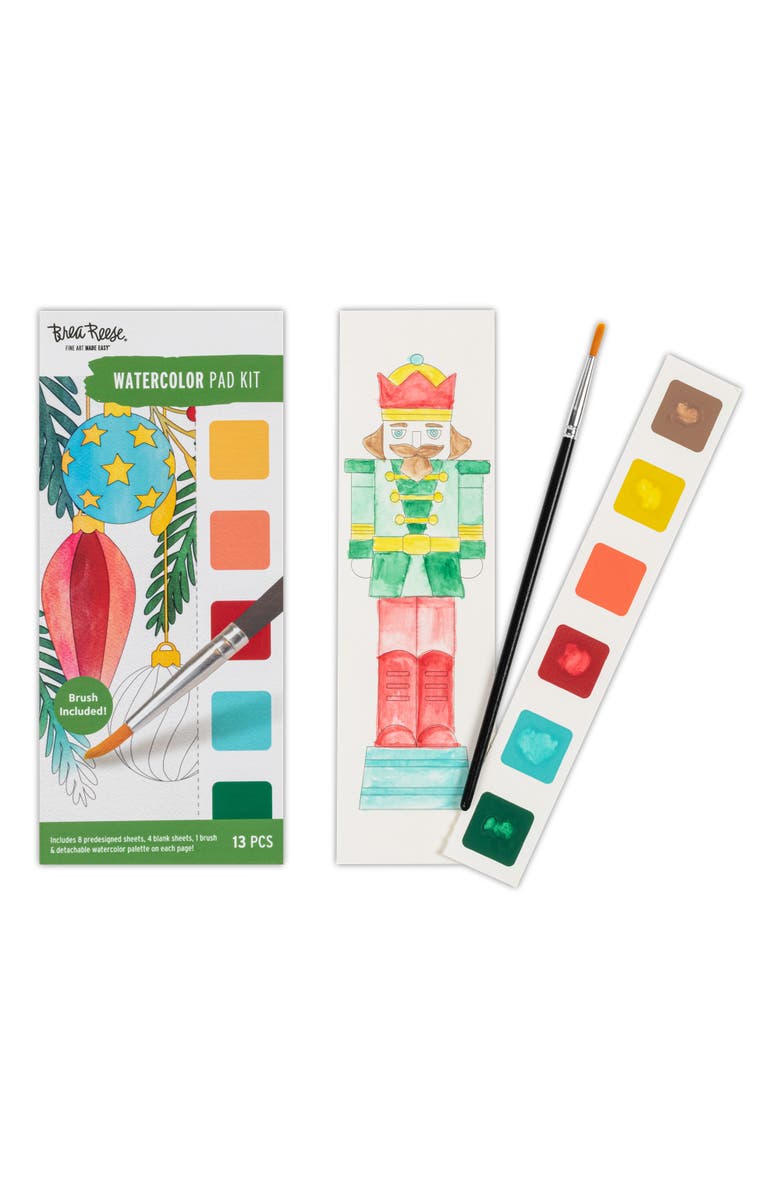Brea Reese Watercolor Bookmark Pad Holiday Cheer, Alternate, color, Multicolored
