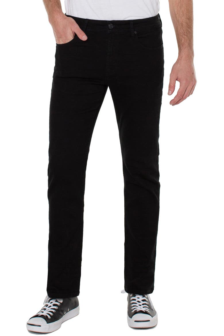Liverpool Regent Relaxed Straight Leg Jeans, Main, color, JET BLACK