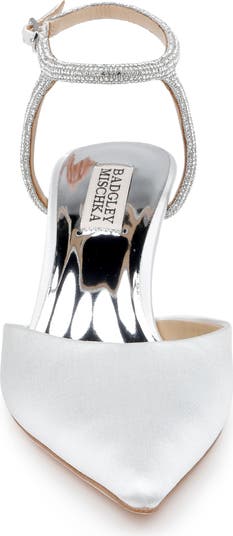 Cassandra Logo Kitten Heel Ankle Strap Sandal
