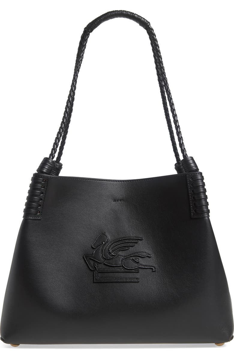 Etro Small Libra Leather Shopping Tote, Main, color, N0000 Black
