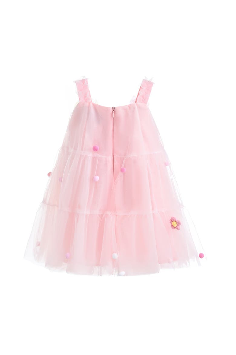 Suvanna Pom-Pom Tulle Dress with Bow Clip, Alternate, color, Pink