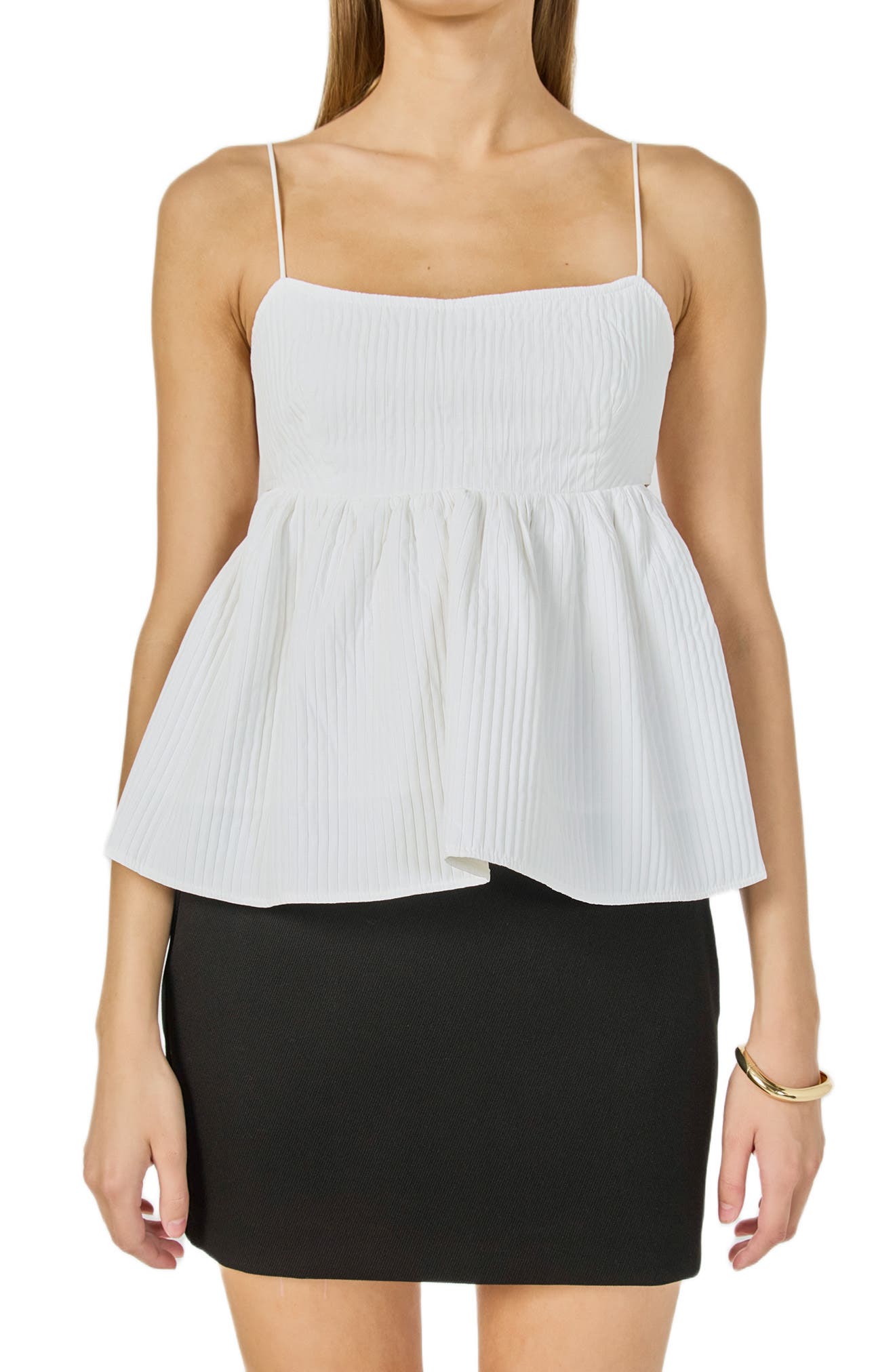 Tie Back Bubble Hem Tank