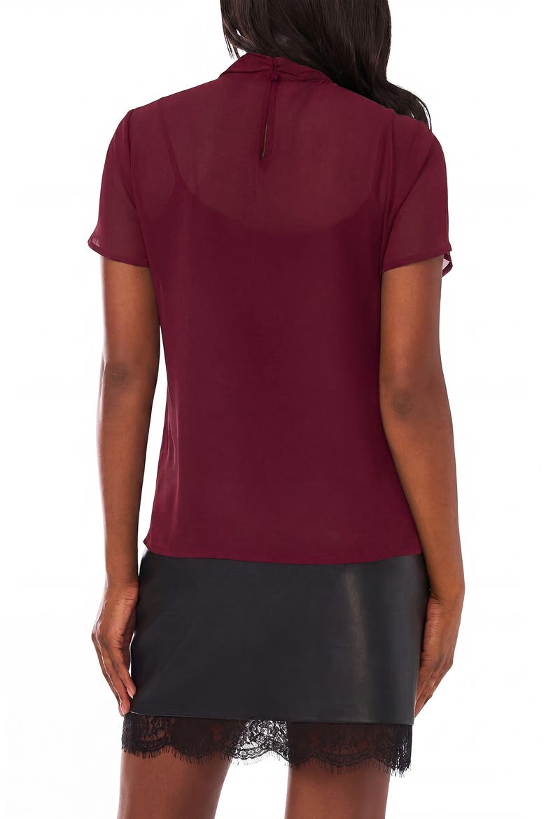 Flutter Sleeve Chiffon Top, Alternate, color, CRISP MERLOT
