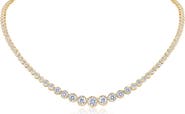 CZ by Kenneth Jay Lane Graduated Bezel Cubic Zirconia Tennis Necklace