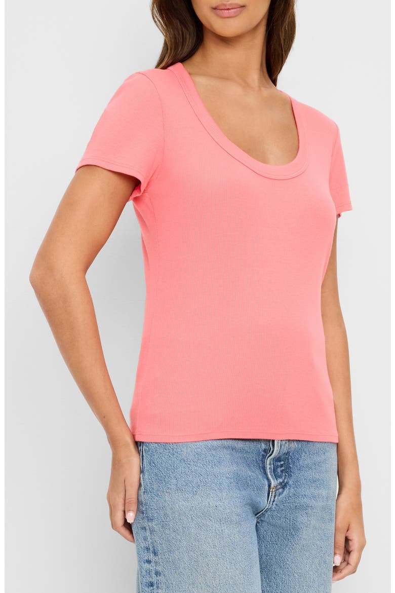Calla Scoop Neck T-Shirt, Alternate, color, CORAL SHERBET