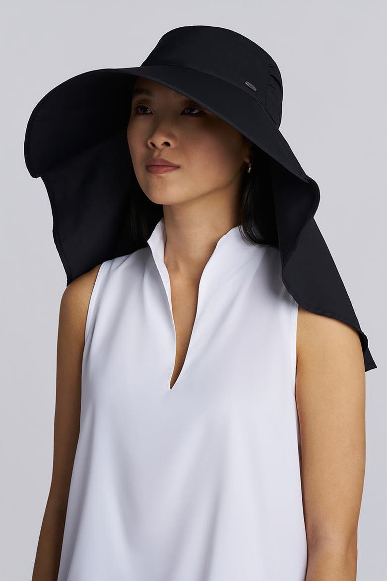 Women's Anastasia Elegant Full Coverage Hat, UPF 50+ Sun Protection, Alternate, color, Black