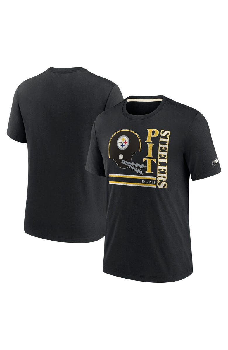 Nike Men's Nike Black Pittsburgh Steelers Wordmark Logo Tri-Blend T-Shirt, Main, color, Black