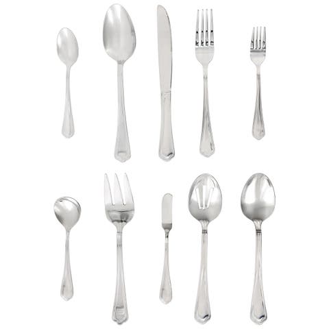 45 Piece Stainless Steel Flatware and Serving Set