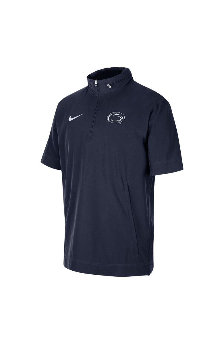 Nike Men's Nike Navy Penn State Nittany Lions Coaches Quarter-Zip Short Sleeve Jacket, Alternate, color, 