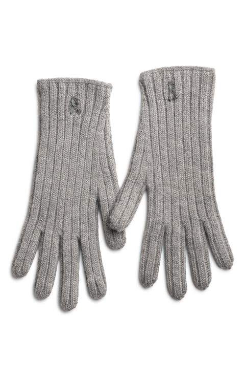 Monogram Embroidered Merino Wool Gloves