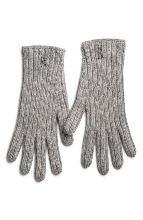 Ruslan Baginskiy Monogram Embroidered Merino Wool Gloves In Gray