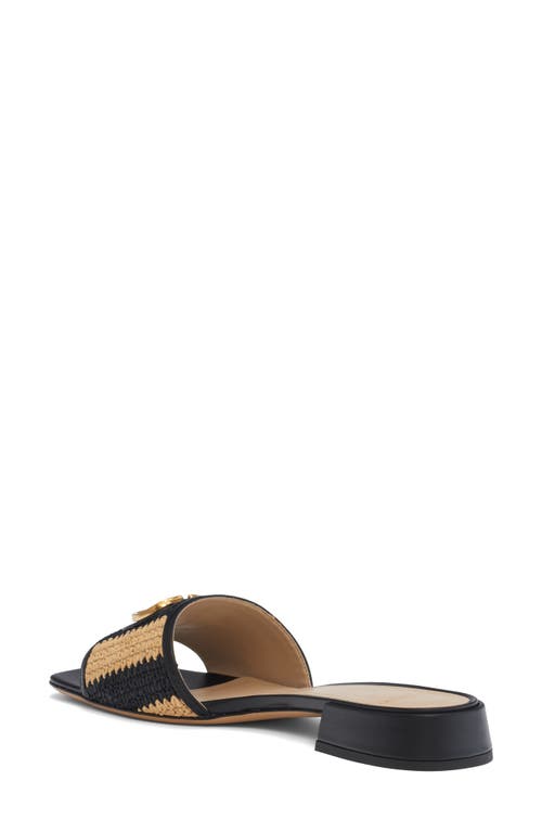 Valentino Garavani Vlogo Crochet Slide Sandal In Black