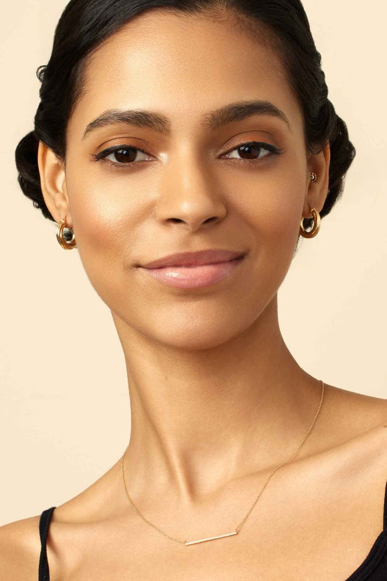 18K Yellow Gold With A Twist Midi Hoops, Alternate, color, Yellow Gold