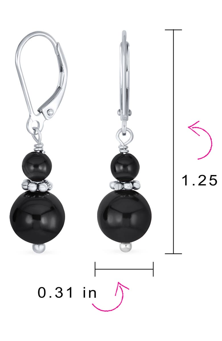 BLING JEWELRY Resin Drop Earrings, Alternate, color, Black