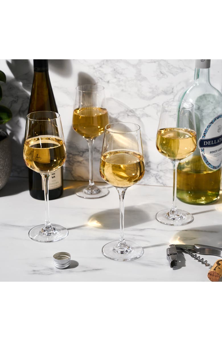 Viski Reserve Inez Crystal Chardonnay Glasses Set of 4, Alternate, color, Clear