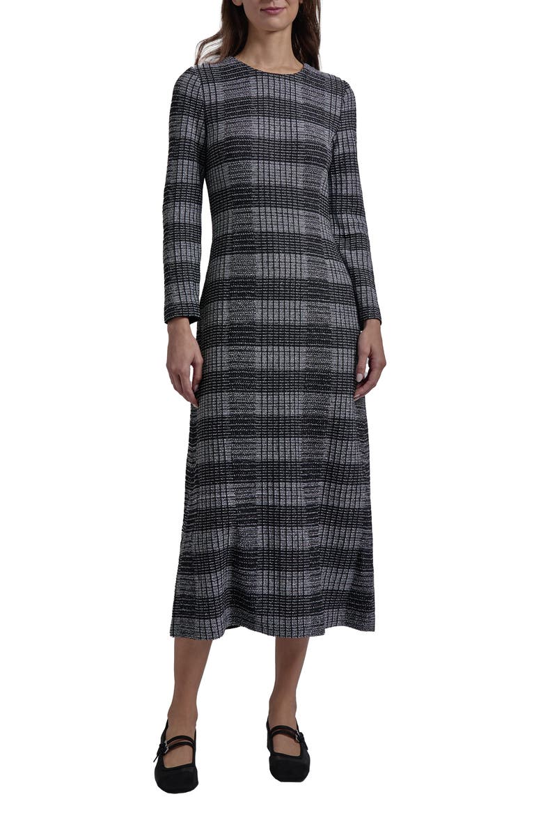 Heritage Fit Tweed Knit Maxi Dress, Main, color, BLACK/WHITE
