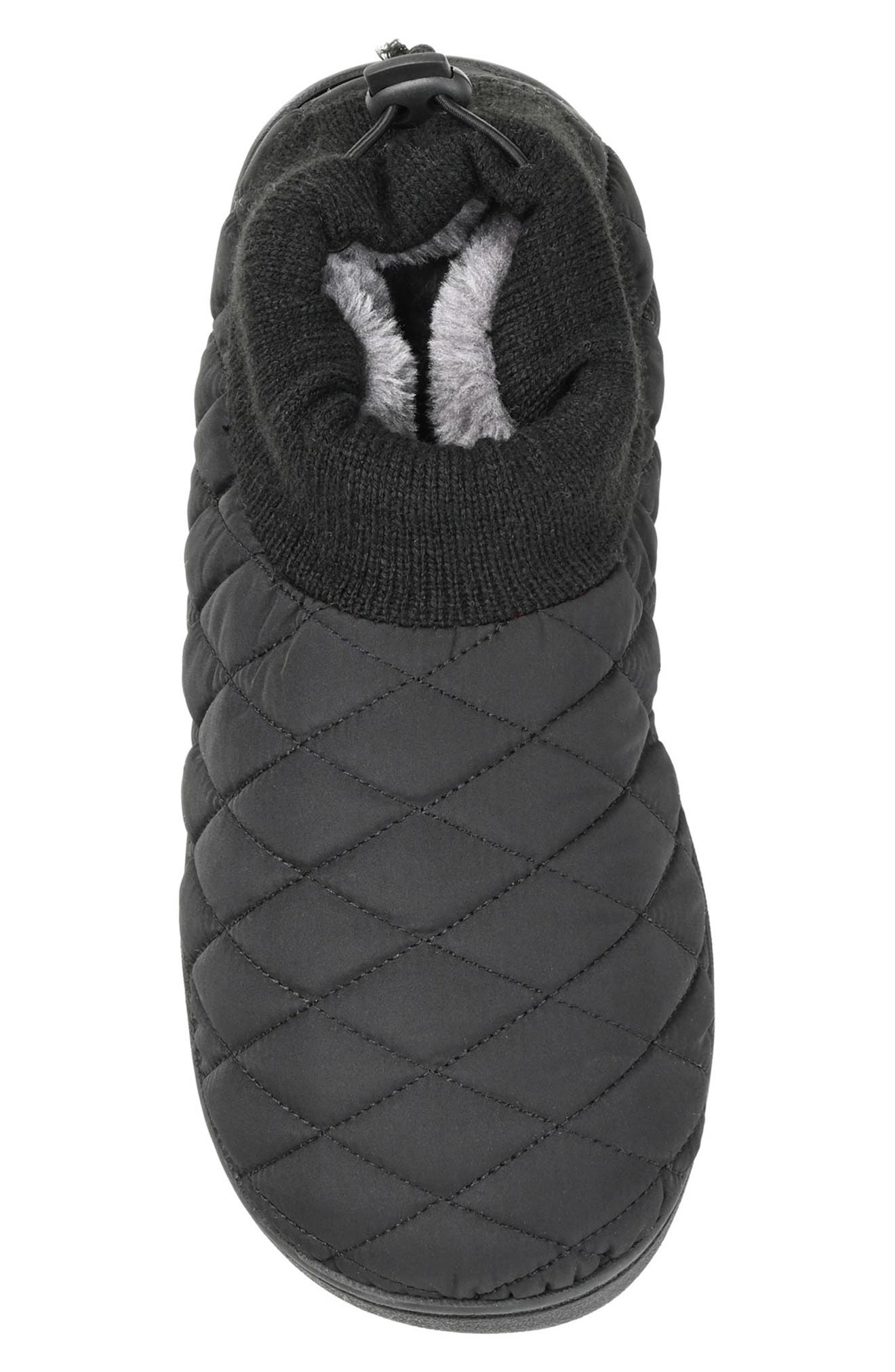 VANCE CO . Fargo Quilted Faux Fur Lined Slipper, Alternate, color, Black