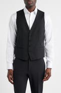 BOSS Houston Slim Fit Dark Navy Virgin Wool Suit Vest