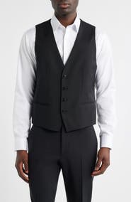BOSS Houston Slim Fit Dark Navy Virgin Wool Suit Vest