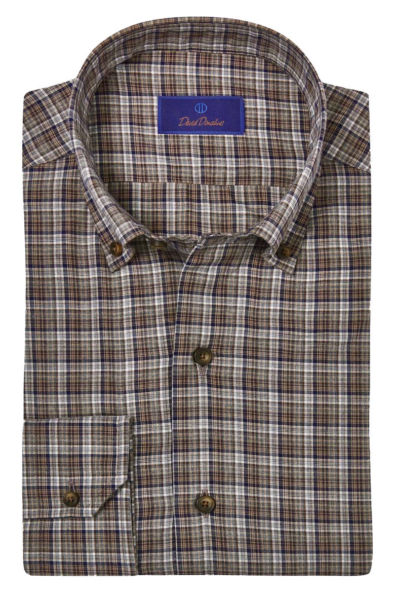 Plaid Twill Sport Shirt, Main, color, CHARCOAL/ MULTI