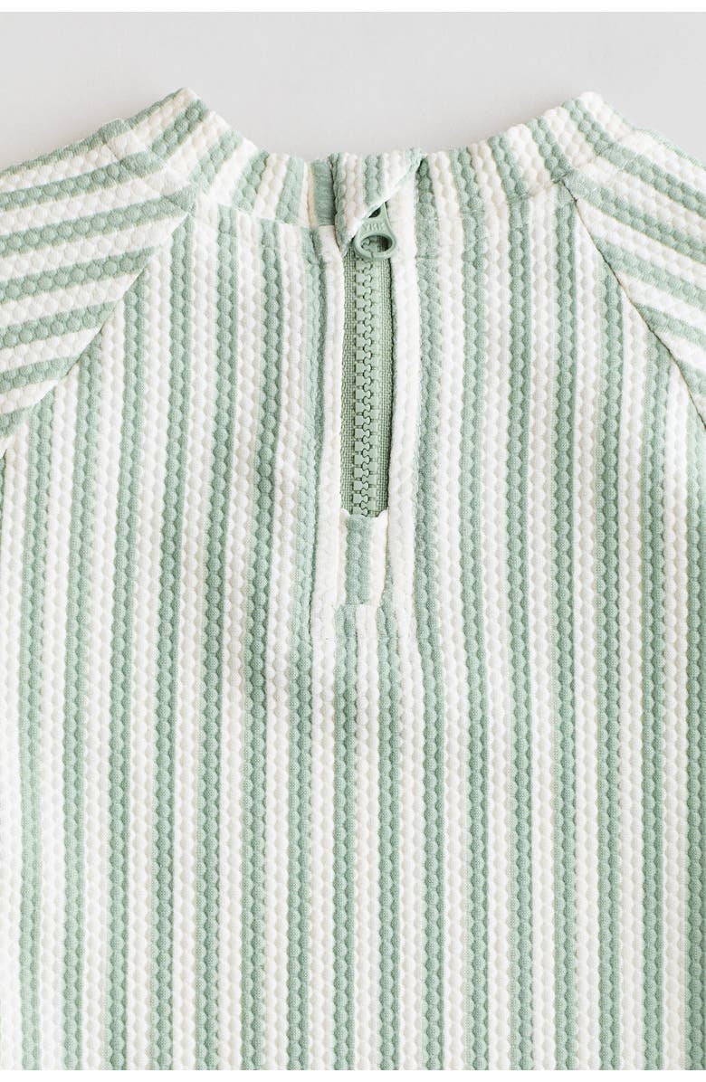 H&M Upf 50 Swim Set, Alternate, color, Light Green/White Striped