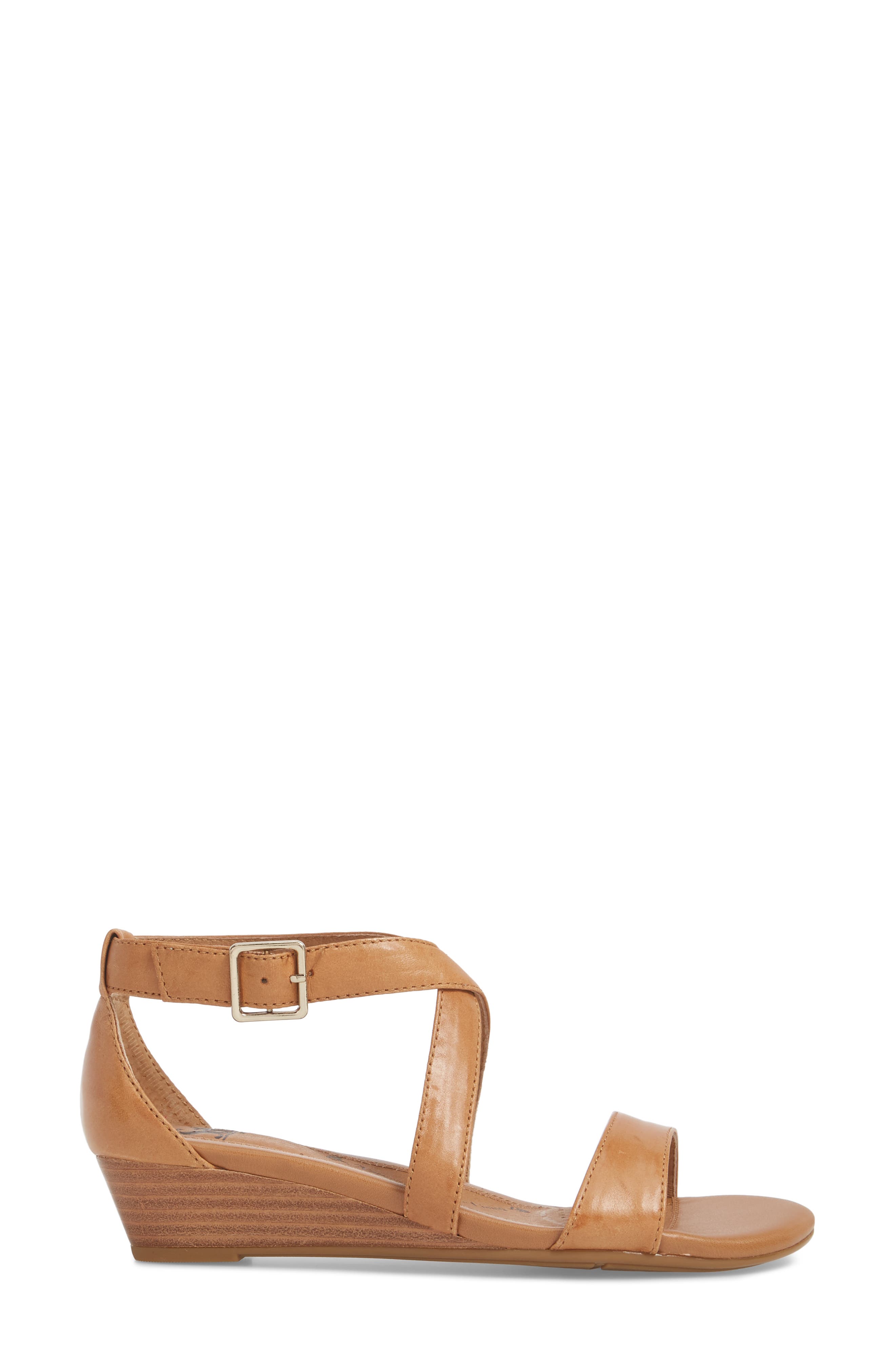 'Innis' Low Wedge Sandal, Alternate, color, DESERT SAND LEATHER