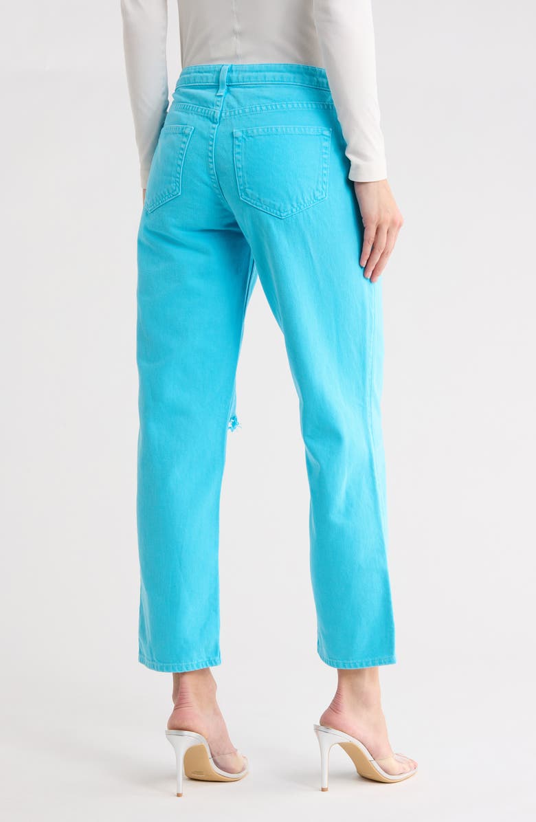 L'AGENCE Nevia Low Rise Slouchy Straight Leg Jeans, Alternate, color, Aqua Distress Dest