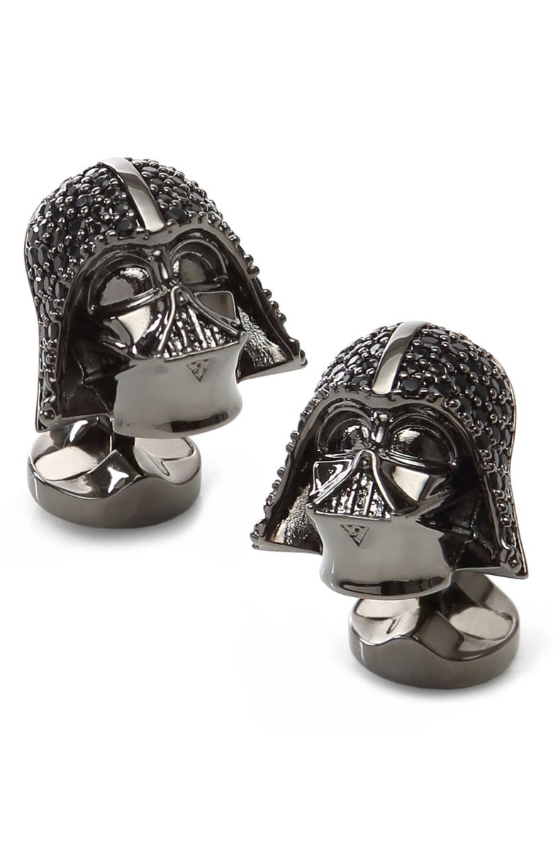 Cufflinks, Inc. Men's Star Wars Darth Vader Crystal Cuff Link & Stud Set, Main, color, Black