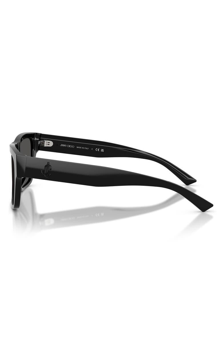 Jimmy Choo 54mm Rectangular Sunglasses, Alternate, color, Black / Dark Gray