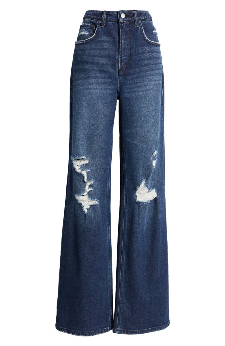 BP. High Waist Distressed Wide Leg Jeans, Alternate, color,