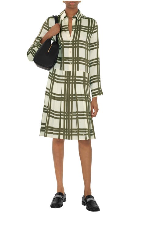 Ribbon Check Silk Dress