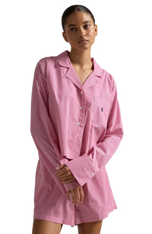 Polo Ralph Lauren Crop Cotton Poplin Short Pajamas In College Pink